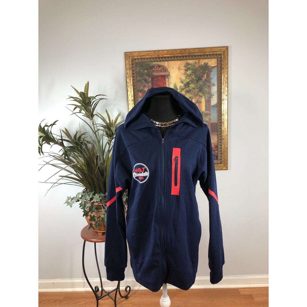 Hot Chocolate Run Ventures Hoodie Women's L Blue Zip Up‎ Gorpcore Activewear